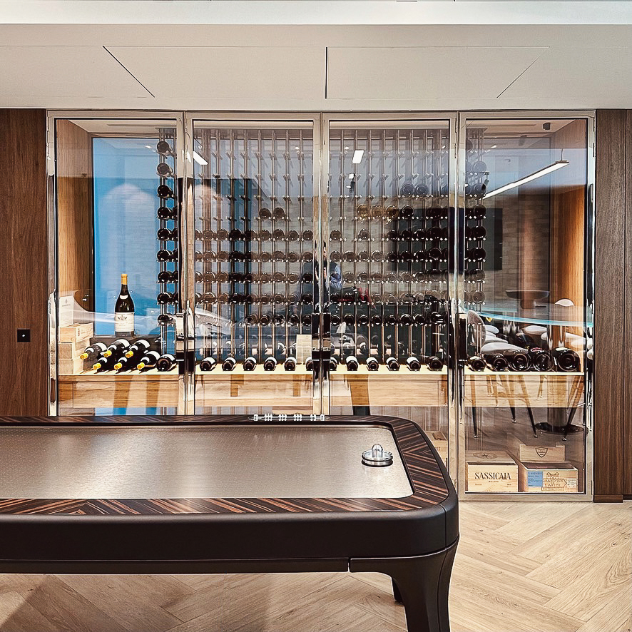 Cave à vin en inox poli miroir